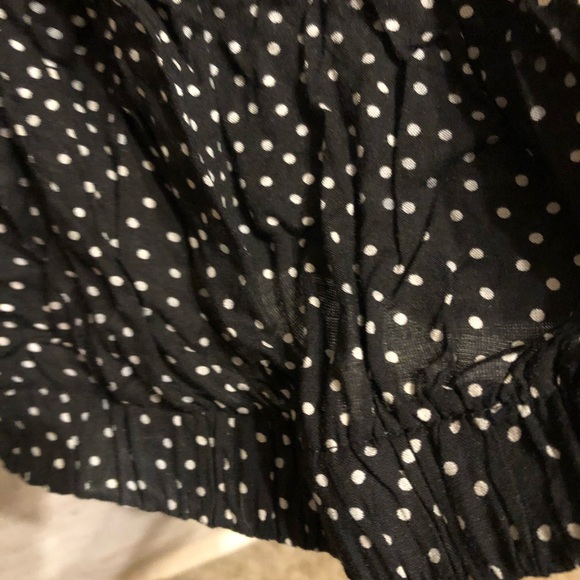 Black and white tie neck blouse - Picture 4 of 6